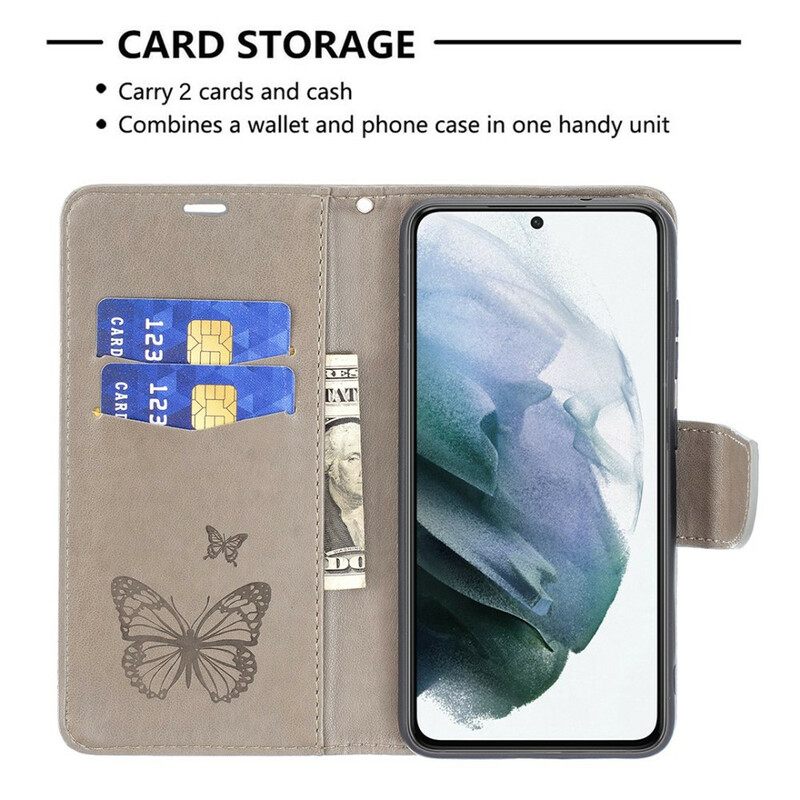 Kotelot Samsung Galaxy S21 FE Butterflies In Flight With Lanyard