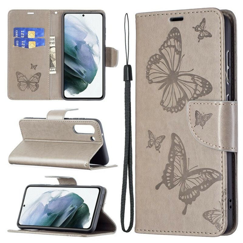 Kotelot Samsung Galaxy S21 FE Butterflies In Flight With Lanyard