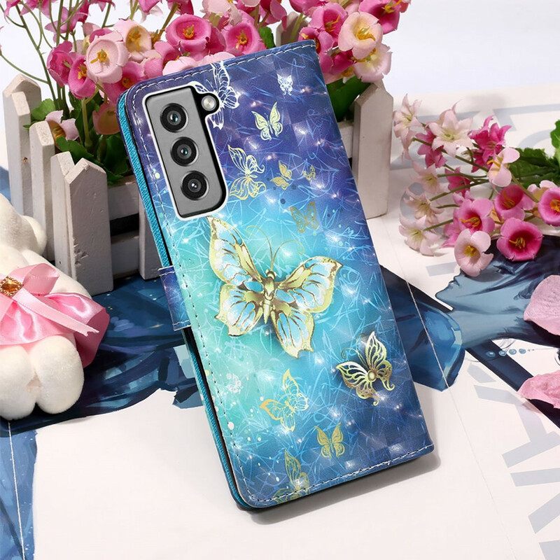 Kotelot Samsung Galaxy S21 FE Golden Butterflies
