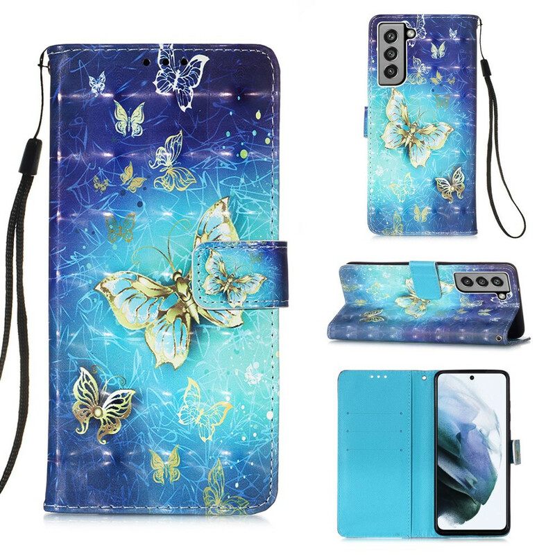Kotelot Samsung Galaxy S21 FE Golden Butterflies
