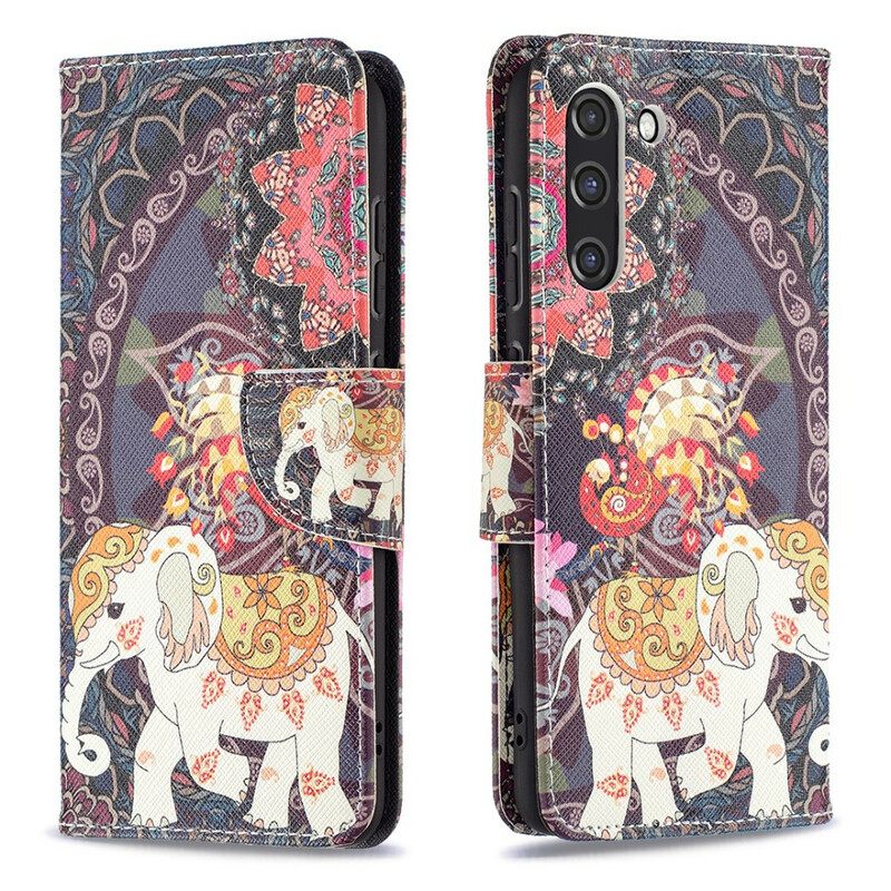Kotelot Samsung Galaxy S21 FE Mandala Etniset Norsut