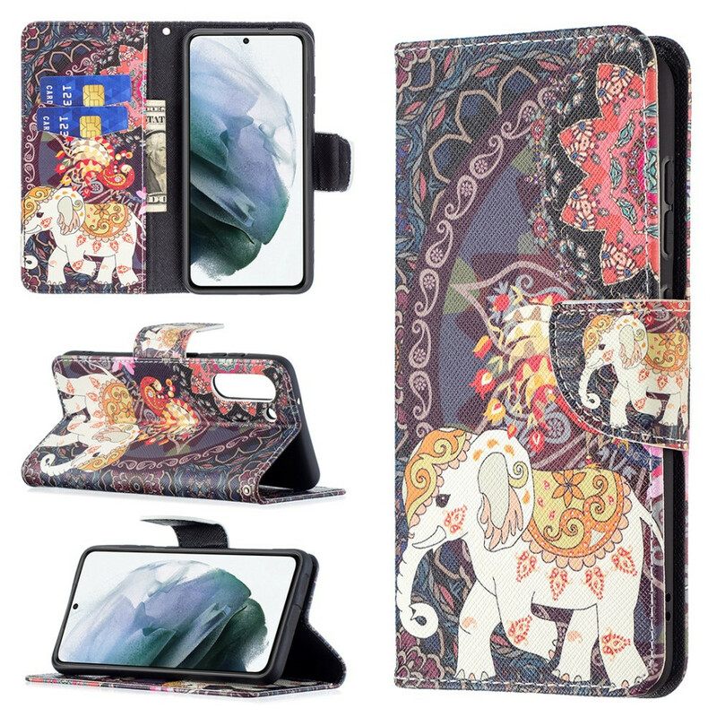 Kotelot Samsung Galaxy S21 FE Mandala Etniset Norsut