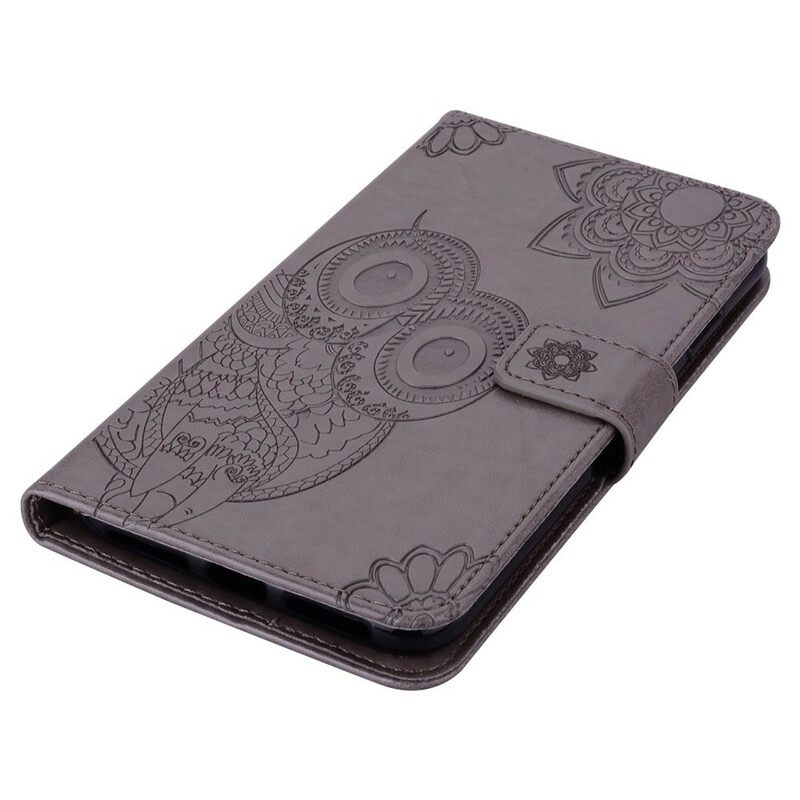 Kotelot Samsung Galaxy S21 FE Owl Mandala Ja Lanyard