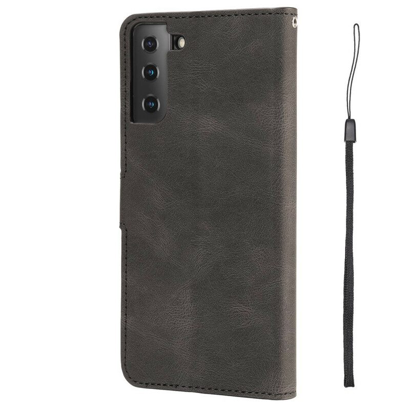Kotelot Samsung Galaxy S21 FE Suojaketju Kuori Nahkainen Efektihihna