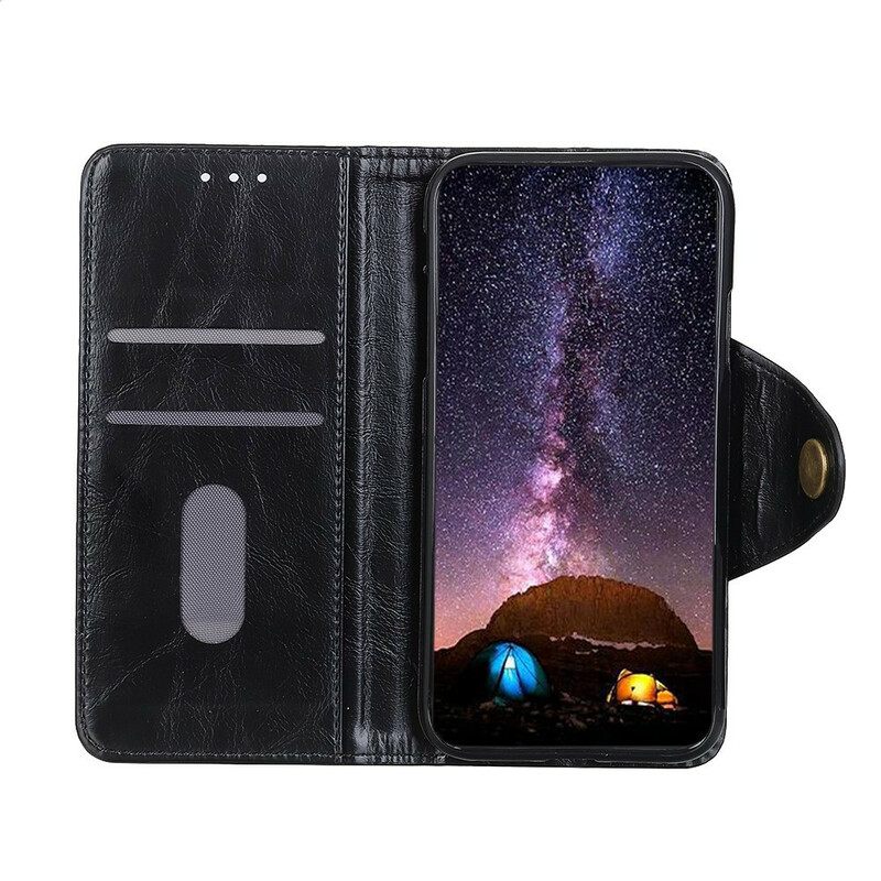 Kotelot Samsung Galaxy S21 FE Tekonahkapatenttipainike