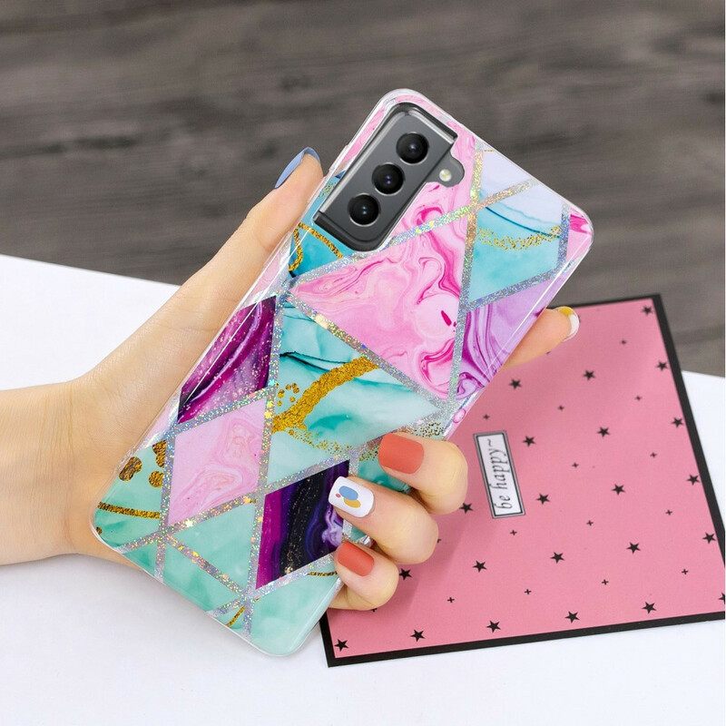 Kuori Samsung Galaxy S21 FE Glitter Design Marble