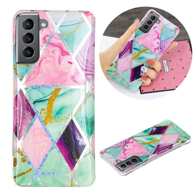 Kuori Samsung Galaxy S21 FE Glitter Design Marble