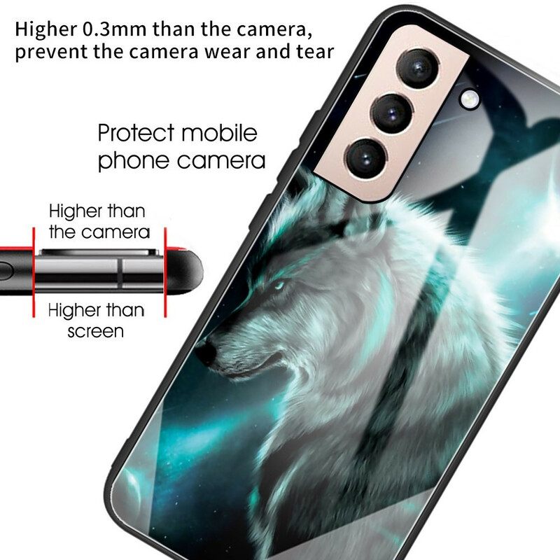 Kuori Samsung Galaxy S21 FE Tempered Glass Wolf