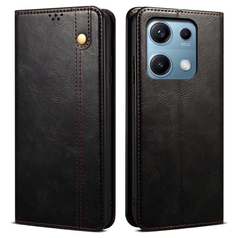 Nahkakotelo Xiaomi Redmi Note 14s Vahattu Tekonahka Suojakuori