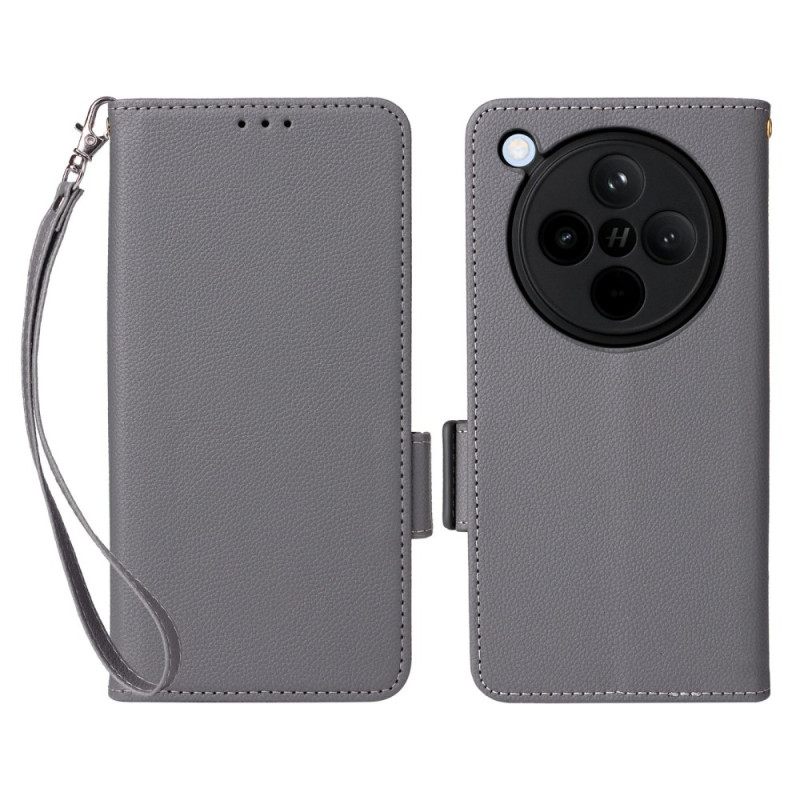 Kotelot Oppo Find X8 Litsikuvioinen Hihna Keinonahka