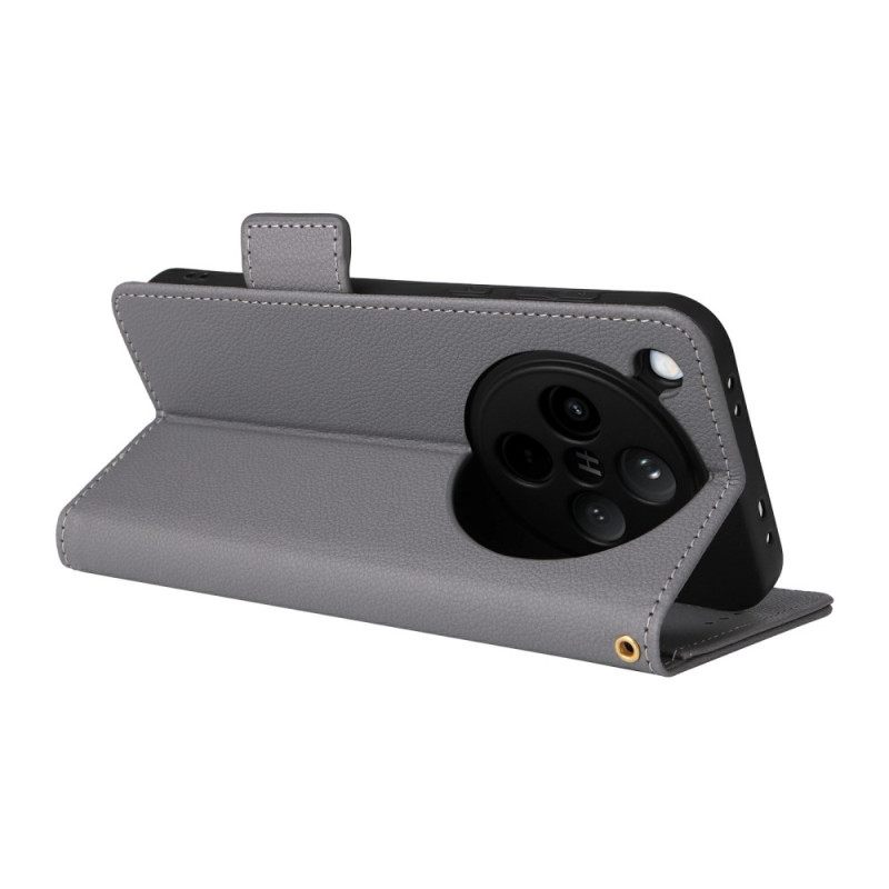 Kotelot Oppo Find X8 Litsikuvioinen Hihna Keinonahka