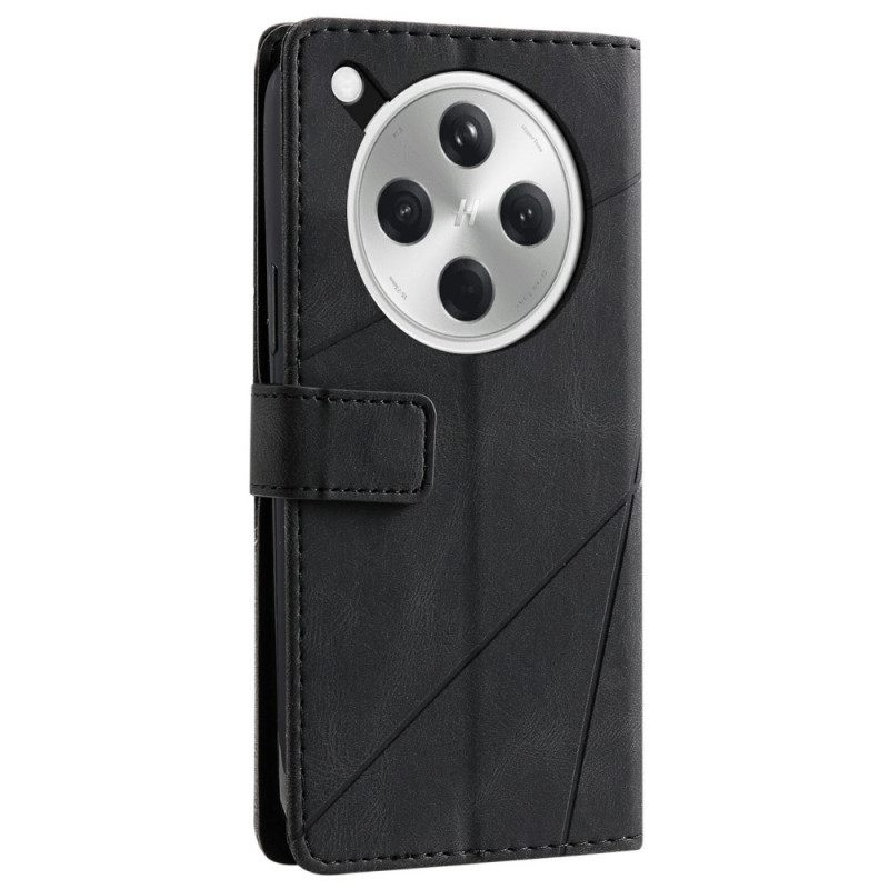 Nahkakotelo Oppo Find X8 Kaksivärinen Raidallinen Kuvio