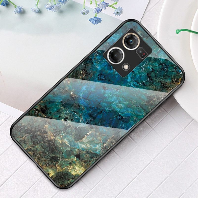 Case Oppo Reno 7 Marble Tempered Glass