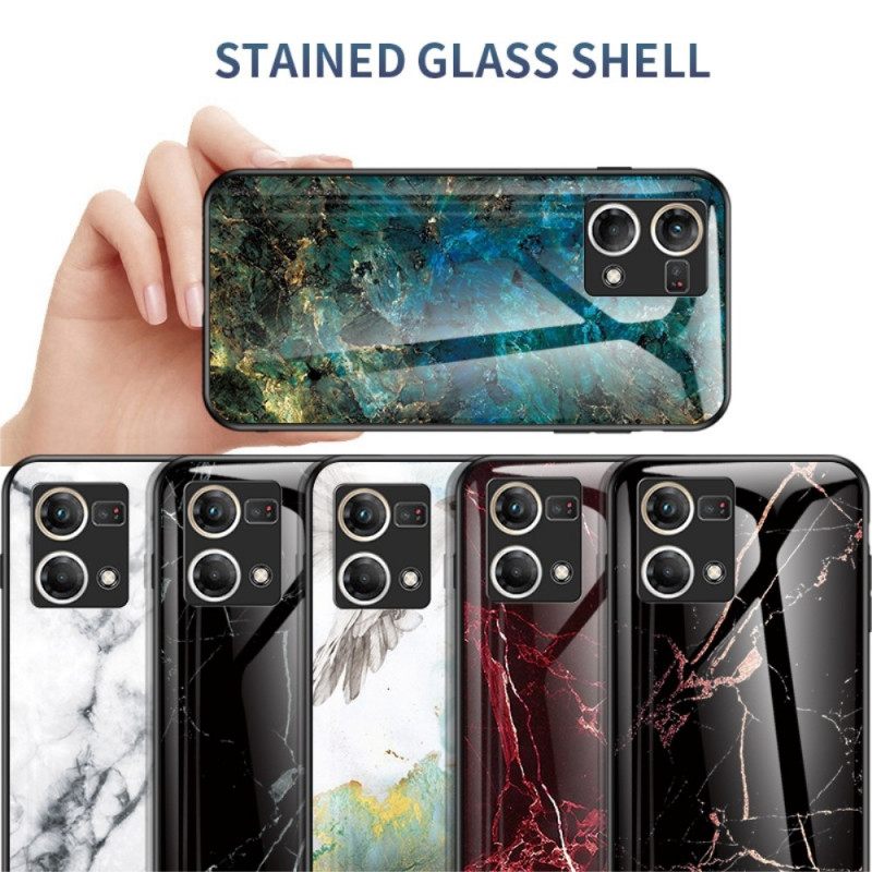 Case Oppo Reno 7 Marble Tempered Glass