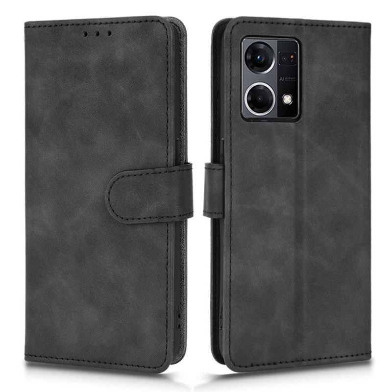 Nahkakotelo Oppo Reno 7 Suojaketju Kuori Skin-touch Hihna