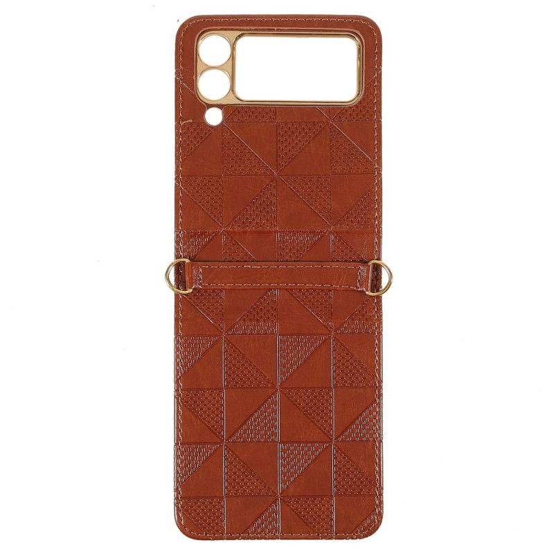 Case Samsung Galaxy Z Flip 3 5G Kiristysnyörillä Kotelot Flip Keinonahkajohdolla
