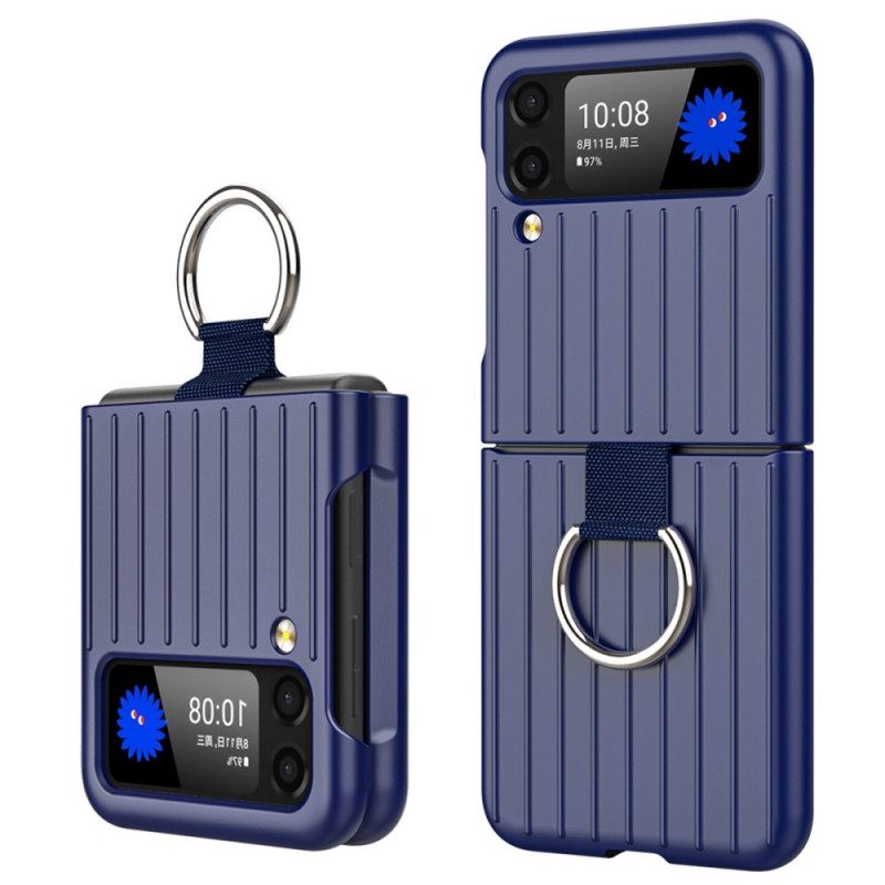 Kuori Samsung Galaxy Z Flip 3 5G Kotelot Flip Design Matkalaukku Sormuksella