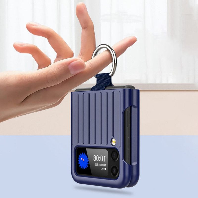 Kuori Samsung Galaxy Z Flip 3 5G Kotelot Flip Design Matkalaukku Sormuksella