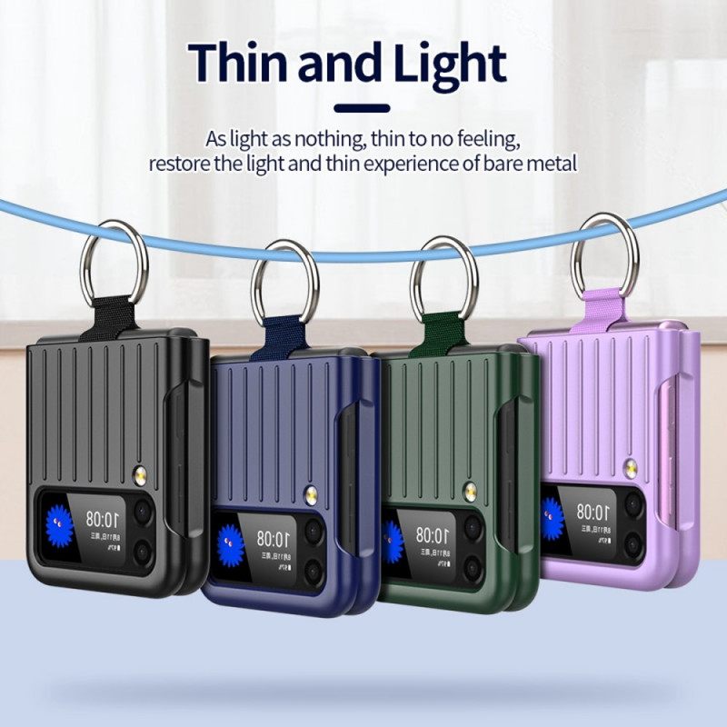 Kuori Samsung Galaxy Z Flip 3 5G Kotelot Flip Design Matkalaukku Sormuksella