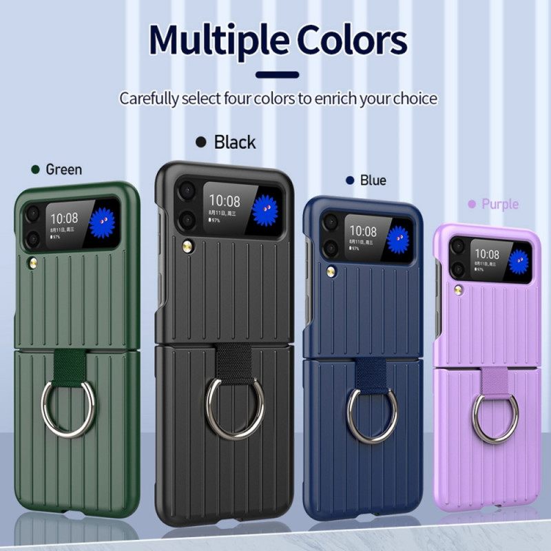 Kuori Samsung Galaxy Z Flip 3 5G Kotelot Flip Design Matkalaukku Sormuksella