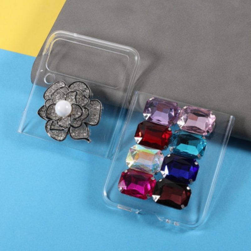 Kuori Samsung Galaxy Z Flip 3 5G Kotelot Flip Gemstones Flowers