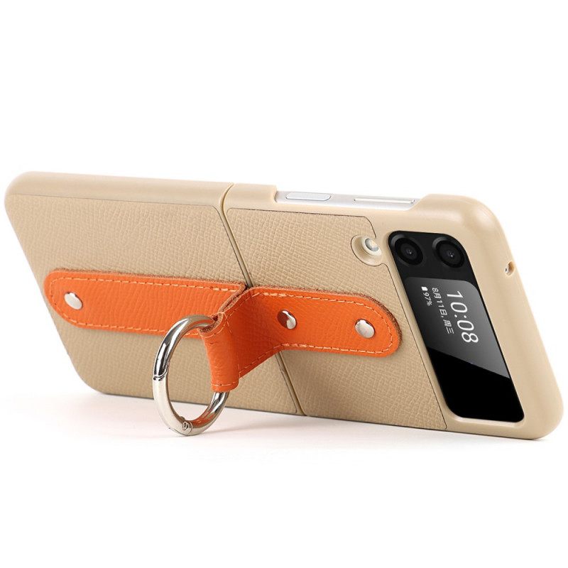 Kuori Samsung Galaxy Z Flip 3 5G Kotelot Flip Rengastuki Ja Johto
