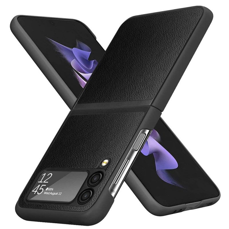 Kuori Samsung Galaxy Z Flip 3 5G Kotelot Flip Style Litchi Leather 2 Kpl