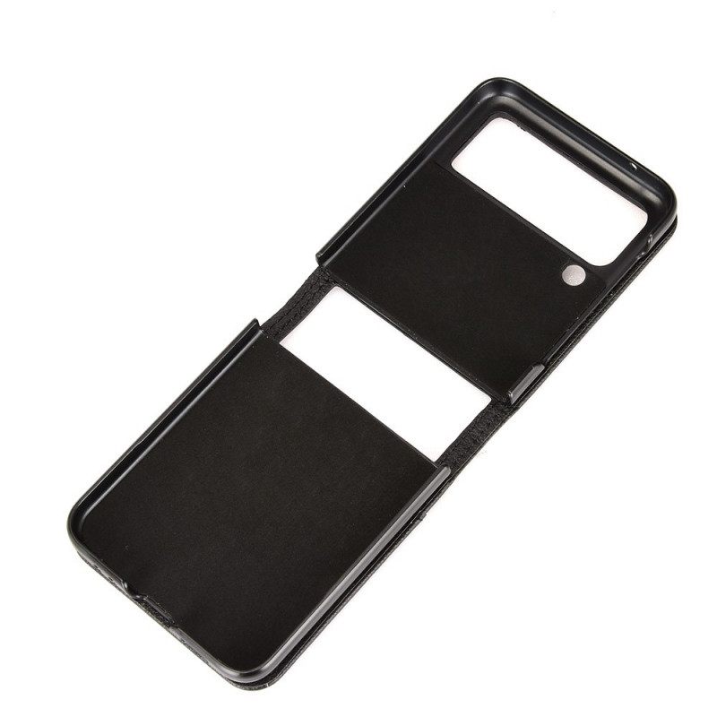 Kuori Samsung Galaxy Z Flip 3 5G Kotelot Flip Style Litchin Nahkainen Korttikotelo