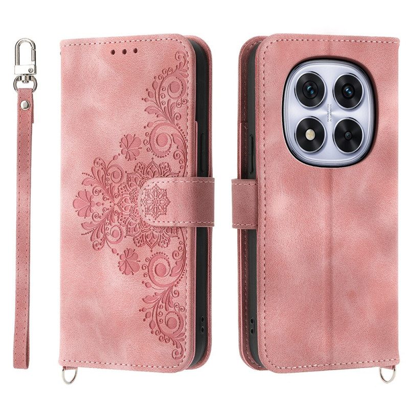 Kotelot Xiaomi Redmi Note 15 Pro Plus 5g Kukkakuvio Olkahihnalla Ja Hihnalla Suojakuori