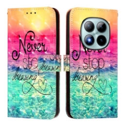 Nahkakotelo Xiaomi Redmi Note 15 Pro Plus 5g Älä Koskaan Lopeta Unelmointia