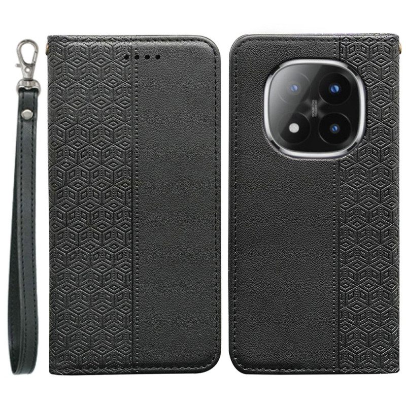 Nahkakotelo Xiaomi Redmi Note 15 Pro Plus 5g Läppäkansi Hihnareunuksella