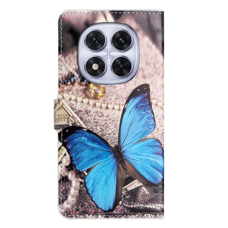 Nahkakotelo Xiaomi Redmi Note 15 Pro Plus 5g Sininen Perhonen