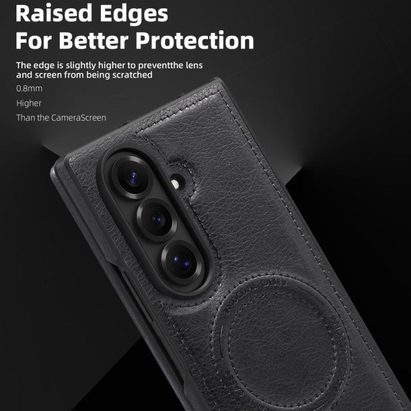 Kuori Samsung Galaxy Z Fold 7 Magsafe-nahkaefekti Ja Jalusta