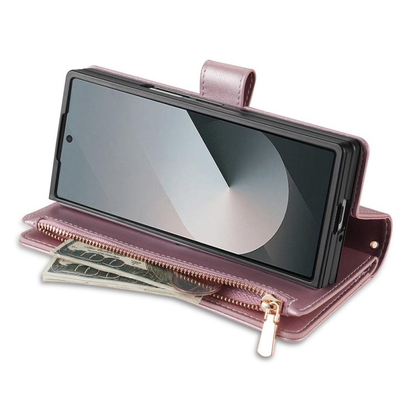 Nahkakotelo Samsung Galaxy Z Fold 7 Pehmustettu Olkahihnalla Ja Kaulanauhalla