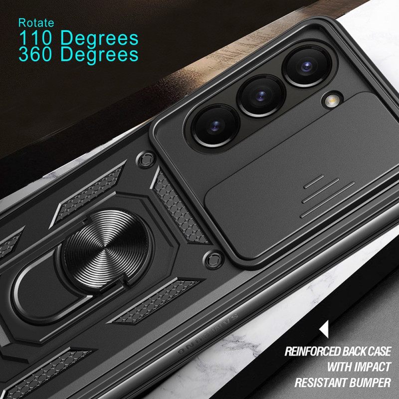 Puhelinkuoret Samsung Galaxy Z Fold 7 Sormuspidike Ja Liukuva Kameransuoja