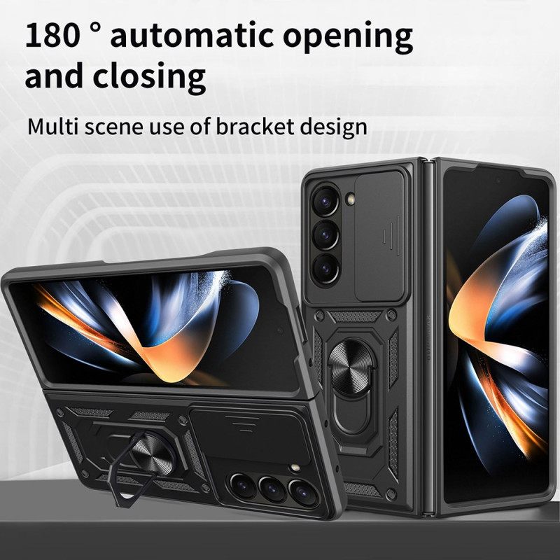 Puhelinkuoret Samsung Galaxy Z Fold 7 Sormuspidike Ja Liukuva Kameransuoja