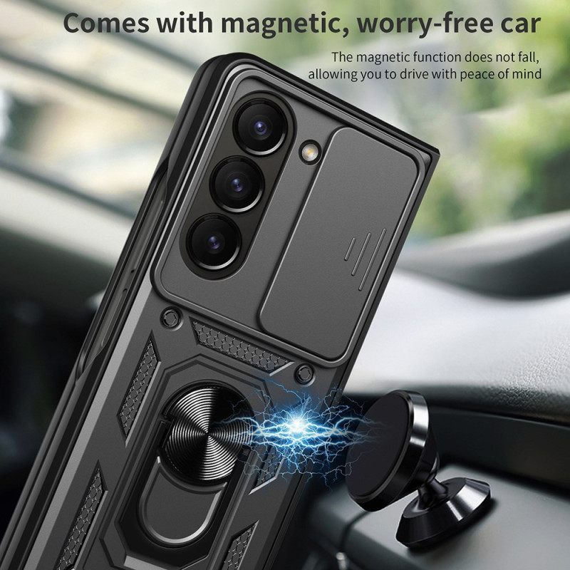 Puhelinkuoret Samsung Galaxy Z Fold 7 Sormuspidike Ja Liukuva Kameransuoja