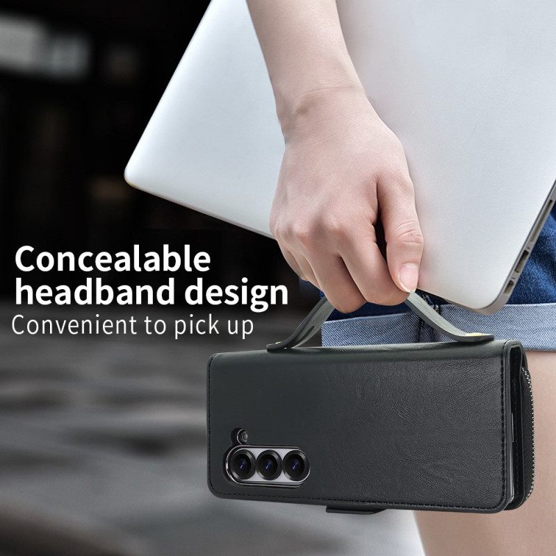 Samsung Galaxy Z Fold 7 Vetoketjullinen Pussi Ja Hihna