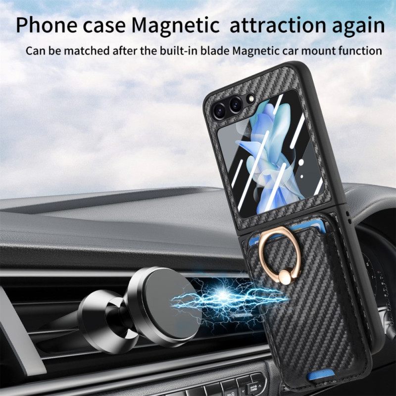 Kuori Samsung Galaxy Z Flip 7 Fe Hiilikuituinen Korttikotelo
