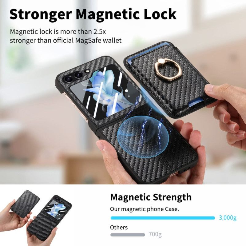 Kuori Samsung Galaxy Z Flip 7 Fe Hiilikuituinen Korttikotelo