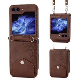 Kuori Samsung Galaxy Z Flip 7 Fe Keinonahkainen Friisi Olkahihnalla Suojakuori