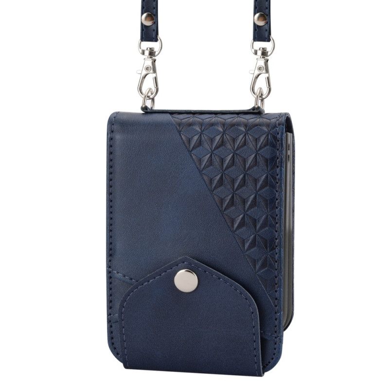 Kuori Samsung Galaxy Z Flip 7 Fe Keinonahkainen Friisi Olkahihnalla Suojakuori