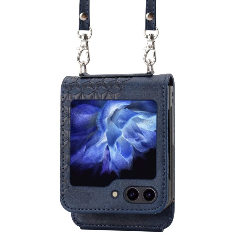 Kuori Samsung Galaxy Z Flip 7 Fe Keinonahkainen Friisi Olkahihnalla Suojakuori