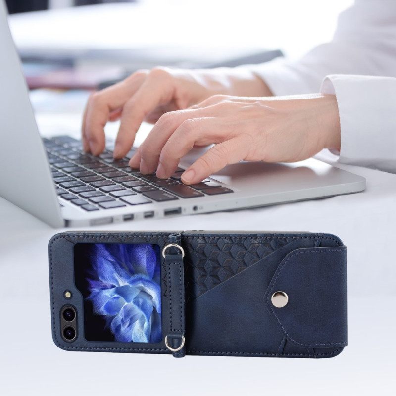 Kuori Samsung Galaxy Z Flip 7 Fe Keinonahkainen Friisi Olkahihnalla Suojakuori