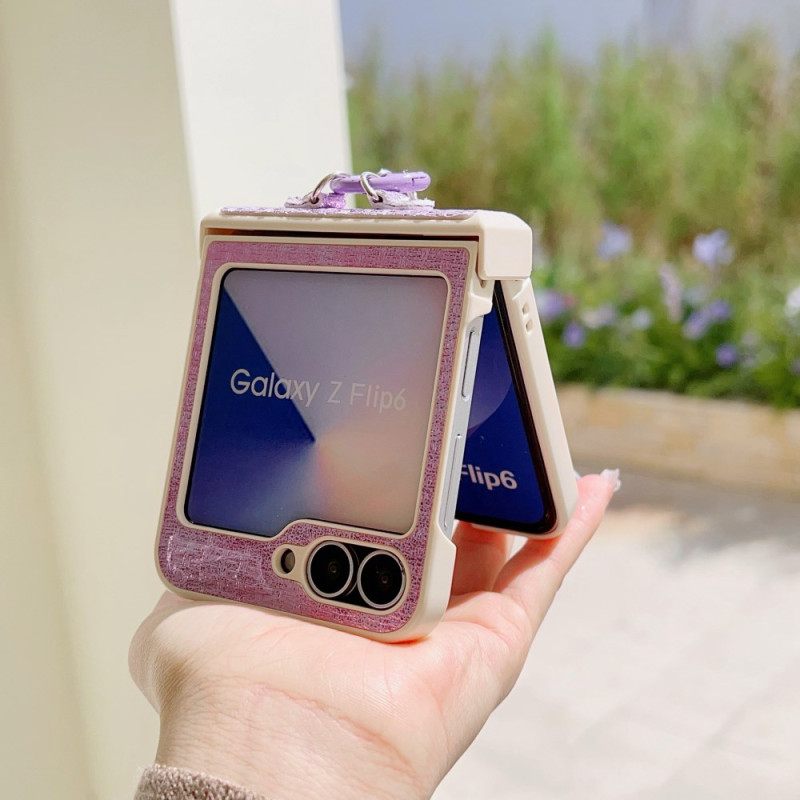 Kuori Samsung Galaxy Z Flip 7 Fe Keinonahkainen Ja Uniikki Rannehihna Suojakuori