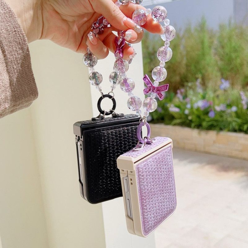 Kuori Samsung Galaxy Z Flip 7 Fe Keinonahkainen Ja Uniikki Rannehihna Suojakuori