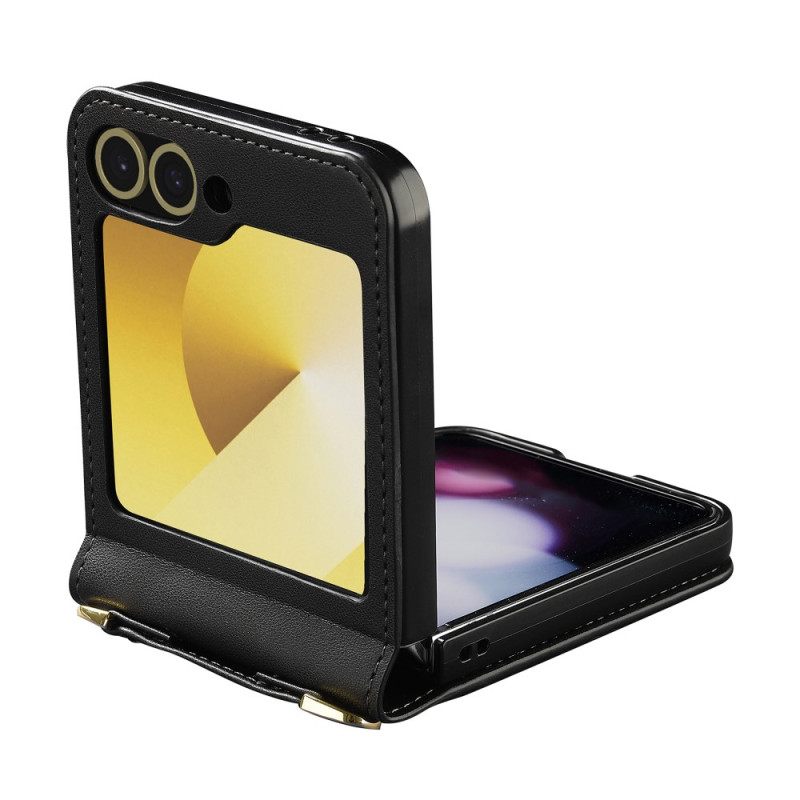 Kuori Samsung Galaxy Z Flip 7 Fe Korttikotelo Ja Pitkä Hihna