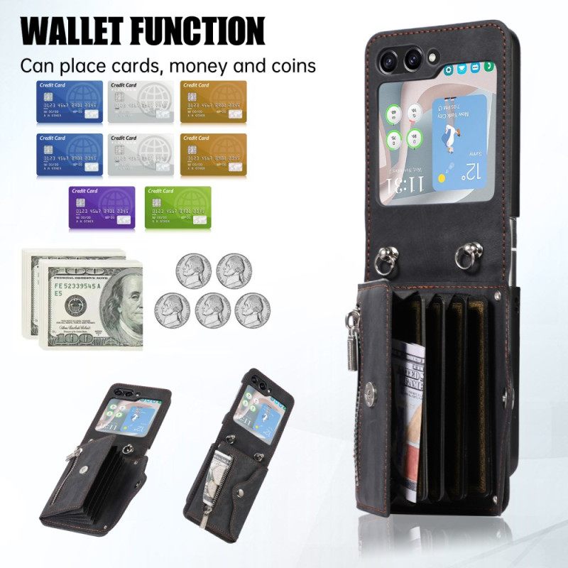 Kuori Samsung Galaxy Z Flip 7 Fe Lompakko Ja Olkahihna