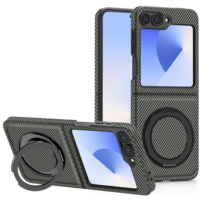 Kuori Samsung Galaxy Z Flip 7 Fe Magneettinen Hiilikuitu Ja Jalusta