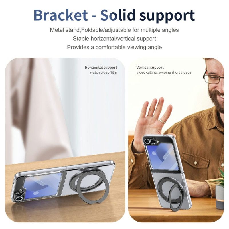 Kuori Samsung Galaxy Z Flip 7 Fe Magneettinen Jalusta Ja Hd-näytönsuoja